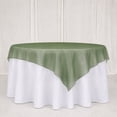 thumbnail image 3 of Efavormart 10 Pack Organza Table Overlay 72"x72" Dusty Sage Green - Sheer Table Topper, 3 of 5
