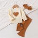 thumbnail image 5 of Gibobby Conjunto de Bebé A Niño Camiseta de manga larga con estampado de corazones para niñas pequeñas(Beige,6-9 Meses), 5 of 5