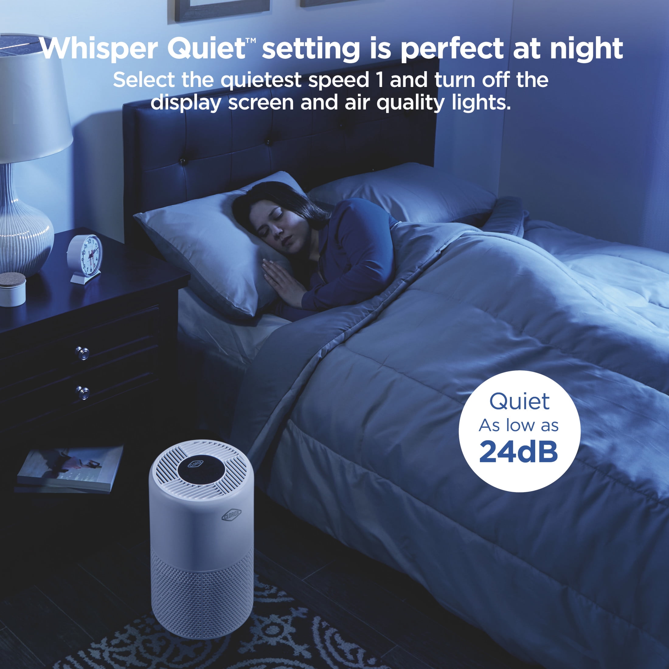 Clorox Turbo+ Air Purifiers for Allergies and Asthma, HEPA Air Purifier for Large Rooms, Auto Mode, Air Cleaner up to 1,000 Sq Ft