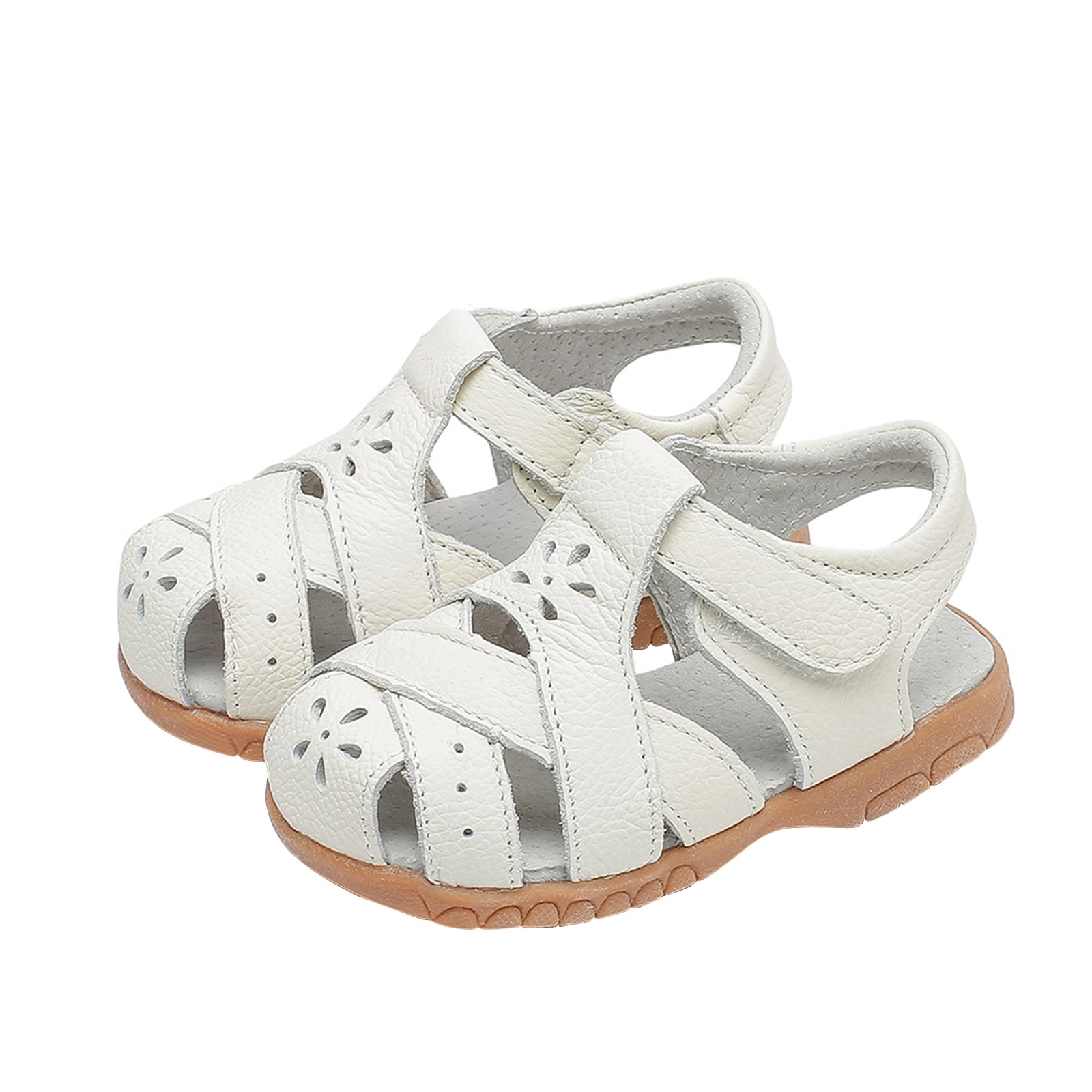 baby girl white leather sandals
