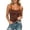 Coffee1, variant on Women Summer Crop Tops Rhinestone Spaghetti Strap Tank Sleeveless Cami Tops Slim Fit (Coffee One Size)