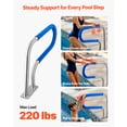 thumbnail image 2 of VEVOR Pool Rail, 31 x 22 in Pool Handrail, 220 lbs Load Capacity Heavy Duty 304 Stainless Steel Swimming Handrail, Detachable Nonslip Sleeve, Rich Accessories, for Poolside, Water Parks， Spa Centers, 2 of 9
