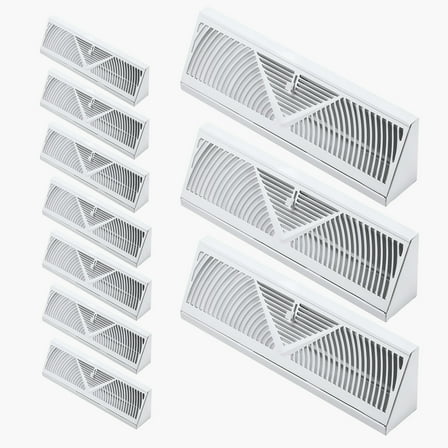 KFFKFF 15-Inch Floor Registers, 10-Pack Baseboard Vents, Durable Iron HVAC Floor Covers, Rust-Resistant Adjustable Air Deflectors with Metal Damper for Residential and Office Use, White