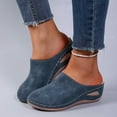 thumbnail image 2 of Blue Womens Casual Solid Color Wedge Heel Slippers Comfortable For Indoor Outdoor Wear With Durable Construction And Versatile Style For Daily Use Size 41, 2 of 9