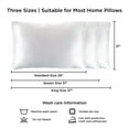 thumbnail image 3 of Satin Microfiber Pillowcases for Hair & Skin- Set of 2 King Size Pillow Covers, Hidden Zipper- Helps Prevent Frizz & Wrinkles by LHC (White), 3 of 5
