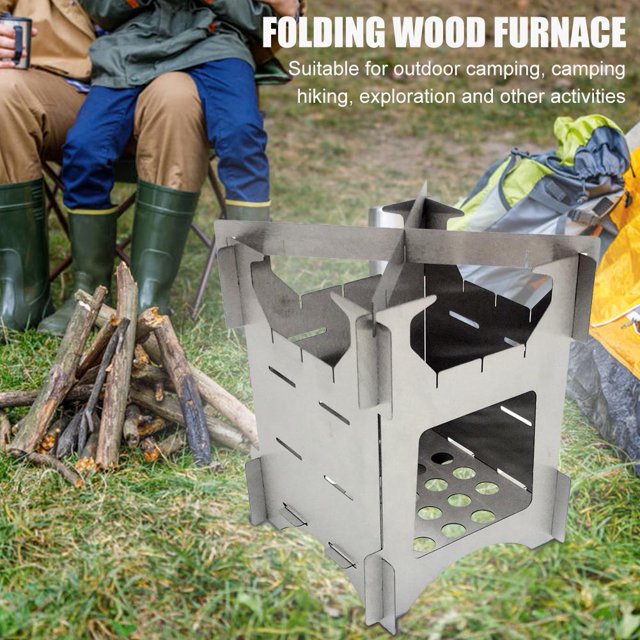 Estufa de madera plegable de acero inoxidable para acampar al aire libre Estufa de picnic portátil Ndcxsfigh Nuevos Originales