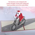 thumbnail image 4 of Santa Claus Motorcycle Three-dimensional Greeting Card Unique Christmas Present Creative 3D Christmas Day Card with Pretty Shape for Birthday Wedding Christmas, 4 of 9