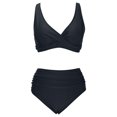 thumbnail image 5 of ZQUUVOU Women's High Waisted Bikini Sets Two Piece Swimsuit Bathing Suit Tie Front Bikini Set High Waist Push Up Swimsuit Black, 5 of 6