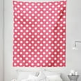 thumbnail image 1 of Pink Polka Dots Tapestry, Retro Style Fluffy Furry with Blots Romantic Feels, Fabric Wall Hanging Decor for Bedroom Living Room Dorm, 5 Sizes, Dark Coral Pale Pink, by Ambesonne, 1 of 1