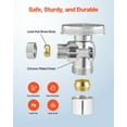 thumbnail image 4 of Angle Stop Valve 10-Pack, 1/4 Turn, 5/8" OD Compression x 3/8" OD Compression, for Toilet and Sink Supply Lines, 4 of 11