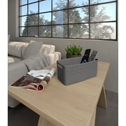 Curver Jute Narrow Gray Plastic Decorative Storage Basket, 13.6 in x 6.7 in x 5.7 in