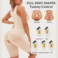 thumbnail image 4 of Women’s Waist Trainer Bodysuit Butt Lifter Tummy Control Shapewear Hi-Waist Thigh Slimmer Full Body Shaper Open Bust, 4 of 7