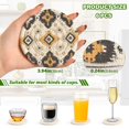 thumbnail image 2 of Yayeee 6 PCS Drink Coasters with Holder Set Woven Absorbent Round Tabletop Hot Pad, White and Black, 2 of 7