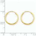 thumbnail image 2 of Primal Gold 14 Karat Yellow Gold 1.5mm Round Endless Hoop Earrings, 2 of 4
