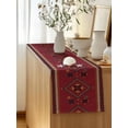 thumbnail image 5 of Table Runner 70 Inches Long for Kitchen Dining, Red Dresser Scarf Farmhouse, Dining Table Decorations for Wedding/Parties, Boho Vintage Ethnic Tribe Abstract Art Retro 13 x 70 In, 5 of 8