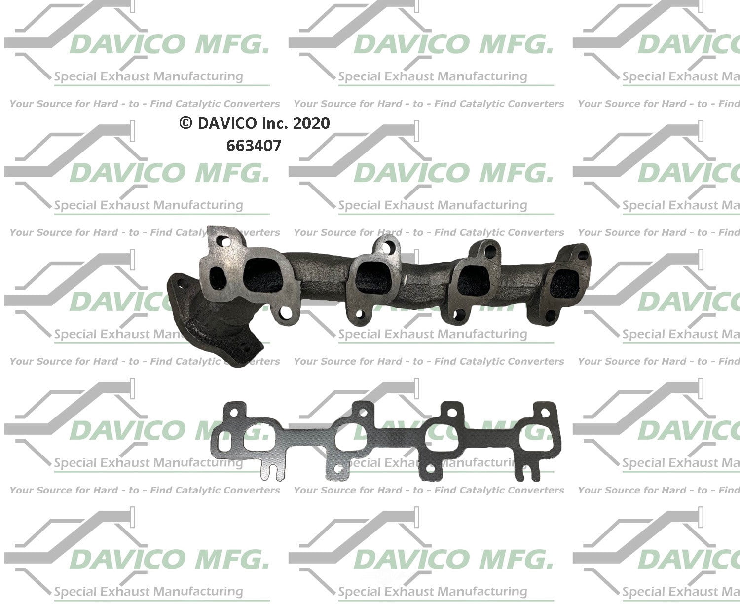 Davico Mfg 663407 Stand alone Exact-Fit exhaust manifold