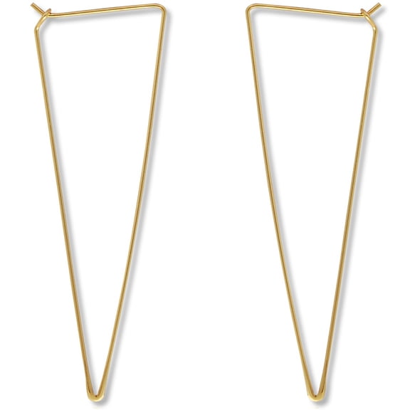Spike Triangle Threader Hoop Earrings - Long Geometric Arrow Thin Wire Drop Dangles