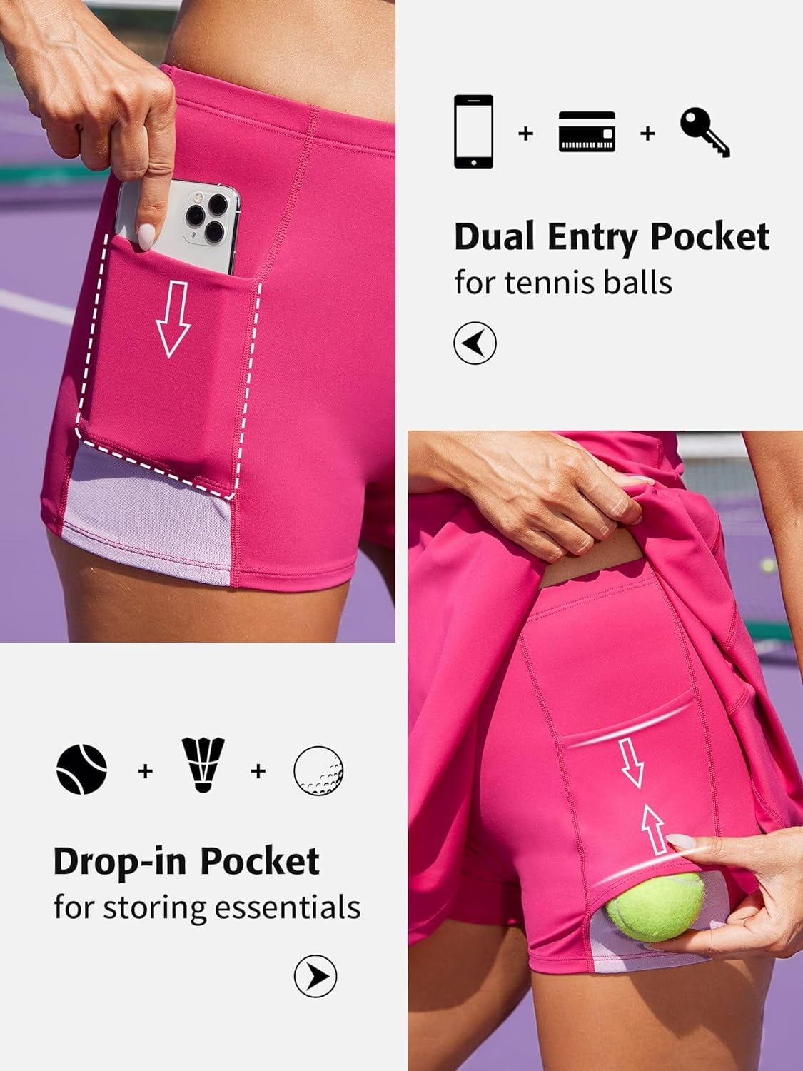 ALove Women Tennis Outfit Sports Dress Golf Exercise Dresses with Shorts and Pockets Polo Collar Zipper Athletic Dresses Tennis Dress