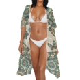 thumbnail image 3 of HELLHERO Loose Bathing Suit Cover Up for Beach Polyester Casual Swimsuit Coverup Butterfly Mandala, 3 of 6