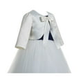 thumbnail image 2 of Ekidsbridal 3/4 Sleeves Satin Ivory Flower Girl Shrug Princess Cape Dress Cover Up Bolero Girls Jacket 12, 2 of 3