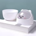 thumbnail image 5 of Bote de Basura, Bote de Basura con Forma de Oso Lindo, Bote de Basura de Escritorio de Dibujos Animados de Gran Capacidad con Tapa, Contenedor de Basura con para baño, Cocina, Blanco, 5 of 5