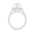thumbnail image 2 of ANGARA South Sea Cultured Pearl Split Shank Ring with Halo in 14K White Gold for Women | June Birthstone, Birthday, Anniversary, Jewelry Gift for Women | Pearl Ring, 2 of 9