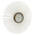 thumbnail image 3 of Studio Designs Home Sunburst Wall Clock, 24" Gold Decorative Clock with White Face and Quartz Movement, Mid-Century Modern Design, 3 of 4