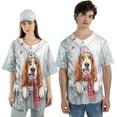 thumbnail image 4 of Playful Basset Hound Welcomes Winter Snowy Day with Cardinal Bird All Over Print 3D Baseball Shirt Bassets Dog Breed Lovers Gifts Idea Softball Sport - 2017, 4 of 6