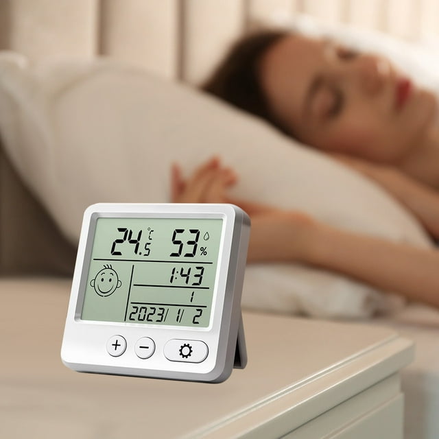 shyuyusa Temperature Humidity Gauge Mini Digital Thermometer Hygrometer Home Desktop Weather Meter for Indoor Environment