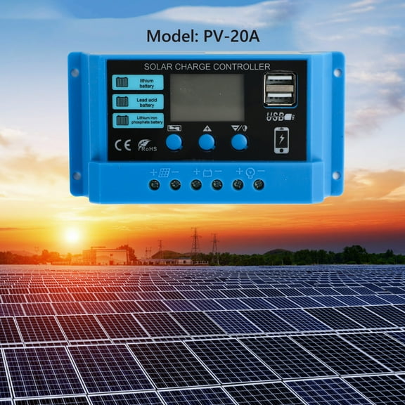 20A PWM Solar Charge Controller PV Regulator For Lifepo4 Lead Acid Gel