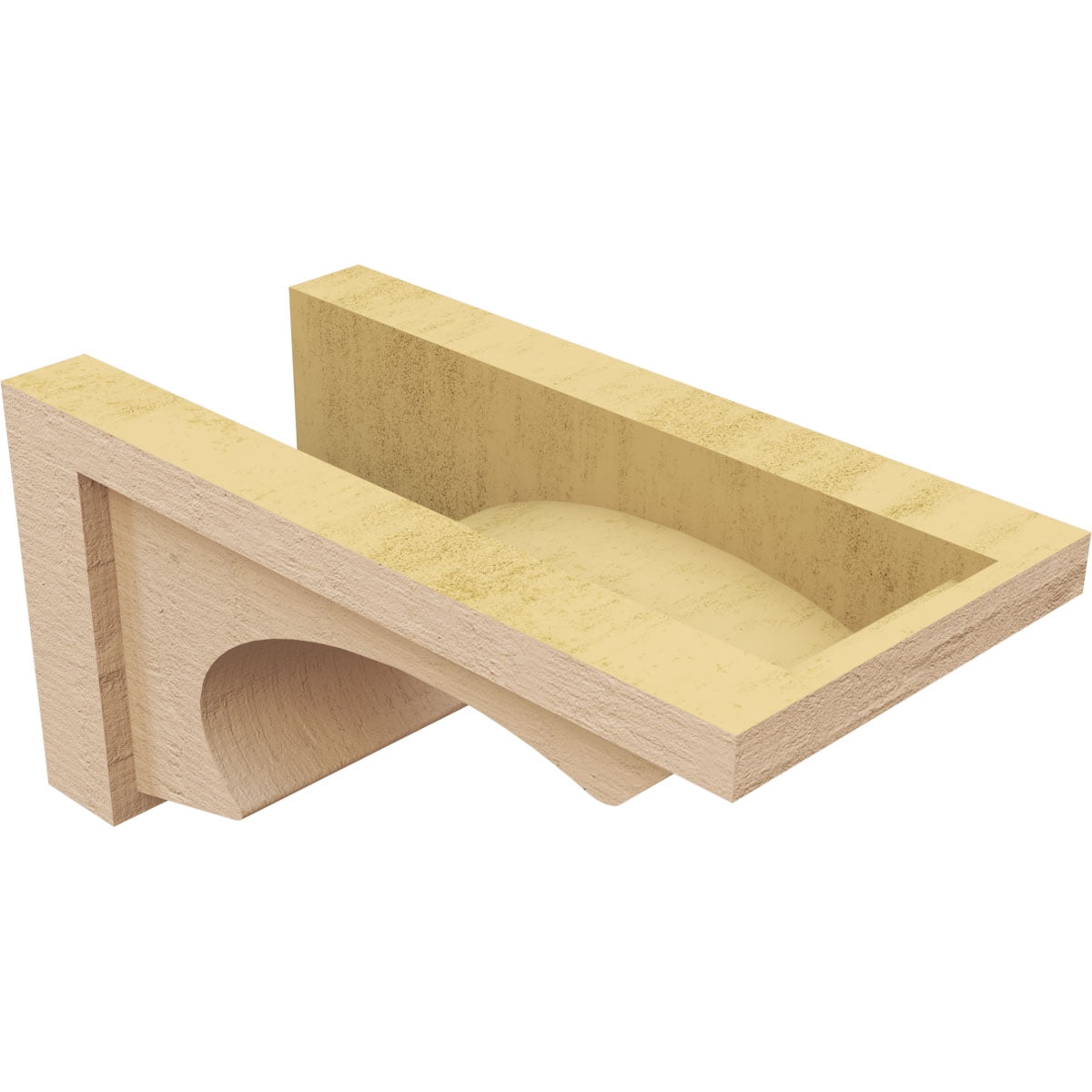 7"W x 14"D x 7"H Wide Emerson Rough Cedar Woodgrain TimberThane Corbel, Primed Tan