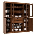 thumbnail image 3 of 100% Solid Wood Kitchen Pantry Storage Cabinet with Solid, Clear Glass Doors, Adjustable Shelves and 2-Drawers, Mocha Wooden Storage Cabinet, 3 of 8