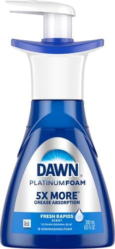 Dawn Ultra Platinum Foam Dishwashing Foam, Fresh Rapids Scent, 10.1 fl oz (Packaging May Vary) (Pack of 4)
