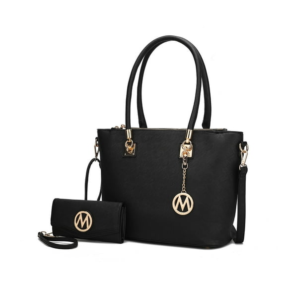 MKF Collection Vanessa Women's Tote Bag with Wristlet Wallet, Solid Vegan Leather Handbag Purse Set by Mia K