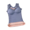 thumbnail image 1 of Minnieouse Ropa interior cálida gruesa con cuello en V de encaje para mujer de invierno, lencería Sexy para mujer, chaleco de capa Base de Camisetas sin mangas Azul 37.5-65 kg, 1 of 6