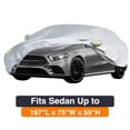 thumbnail image 4 of MATCC Car Cover Waterproof Heavy Duty Car Covers, Upgraded UV Protection Outdoor for All Weather Windproof/Dustproof/Scratch Resistant Full Car Cover Silver Up to 185''(185''L x 70''W x 60''H), 4 of 10