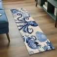 thumbnail image 4 of Runner Rug 2'x6' Navy Blue Octopus Coastal Hallway Runner Rugs Washable Non-Slip Bedside Floor Mats Carpet for Kitchen Bedroom Laundry Room Bathroom, 4 of 9