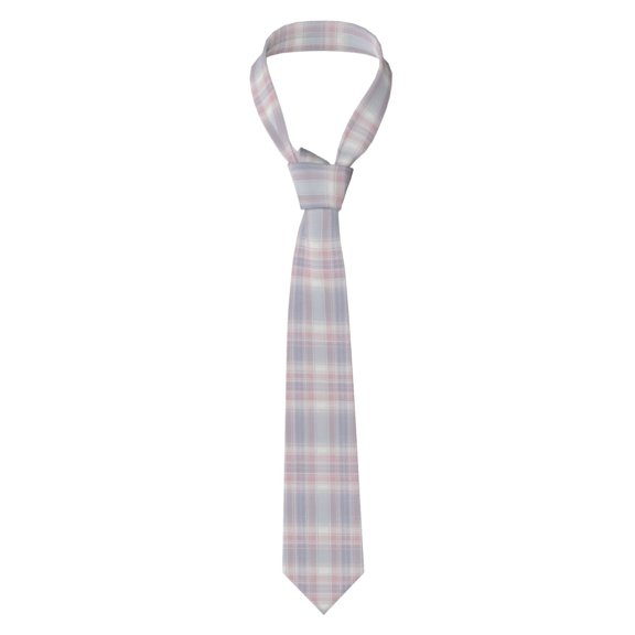Men's Tie, Checkered Texture Floral Printed Tie Fashionable Wedding Party Best Man Suit Tie Work Tie Male Birthday Gift