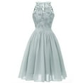 thumbnail image 4 of Bintarealwax Women Halter Lace Wedding Guest Dress Cocktail Party Bridesmaid Formal Dresses, 4 of 5