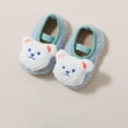 thumbnail image 2 of Xfvqtps Baby Slippers Fleece Cute Cartoon Animal Bear Slippers Non Slip Soft Warm Fall House Shoes Christmas Gifts Infant First Walkers Blue, 2 of 5