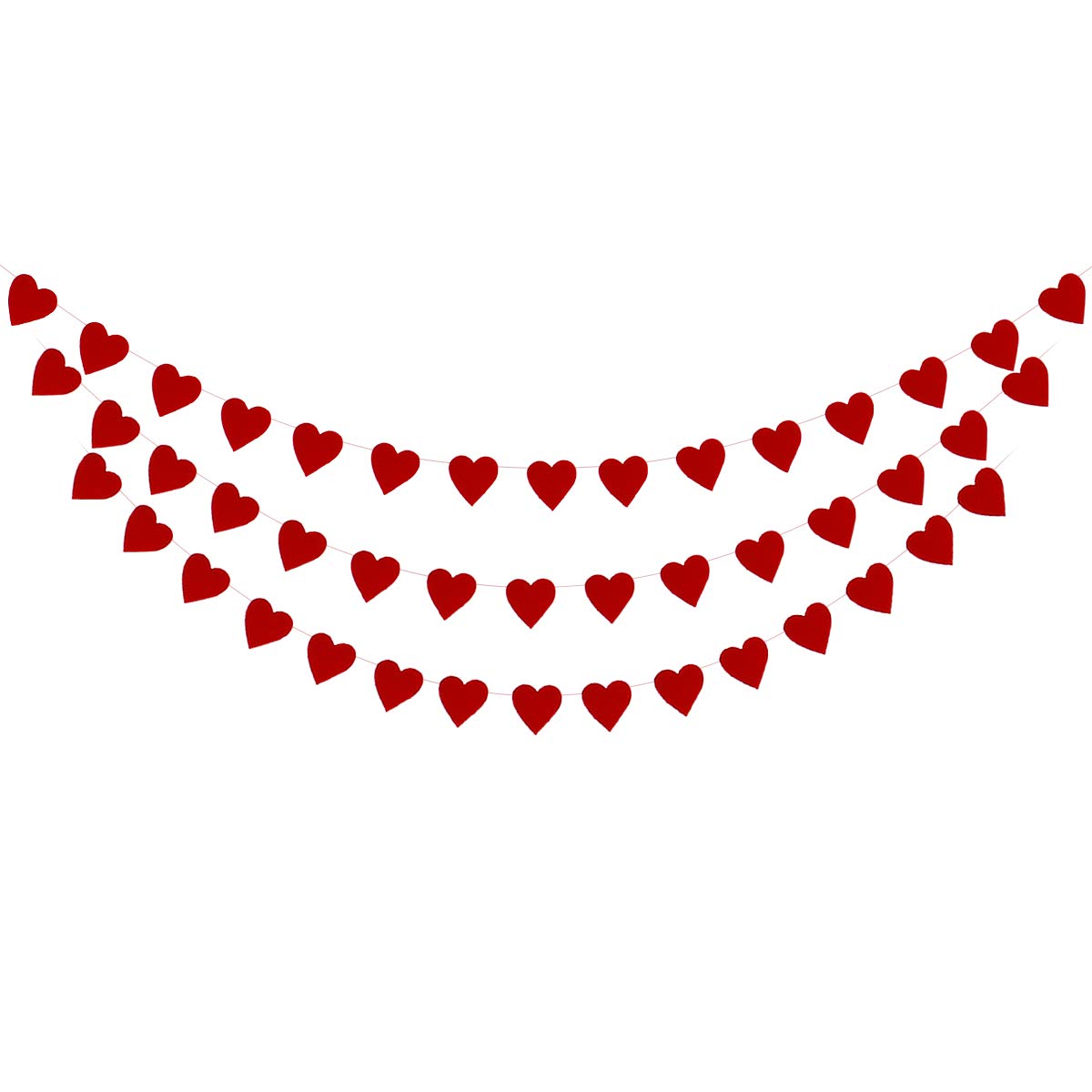 Red Valentines Heart Garland Valentine's Day Heart Garland Hanging