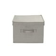 thumbnail image 4 of Household Essentials Large Fabric Storage Bins 2 Pack, Soft Poly Linen with Sturdy Sides, Attached Handle and Fully Removable Lid, Gray, 4 of 10