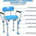 Heavy Duty Shower Chair with Armrests & Back, FSA/HSA Eligible Upgraded