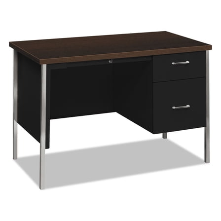 HON H34002R.MOCH.P 34000 Series 45.25 in. x 24 in. x 29.5 in. Right Pedestal Desk - Mocha/Black