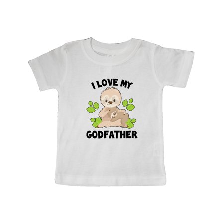 

Inktastic Cute Sloth I Love My Godfather with Green Leaves Gift Baby Boy or Baby Girl T-Shirt