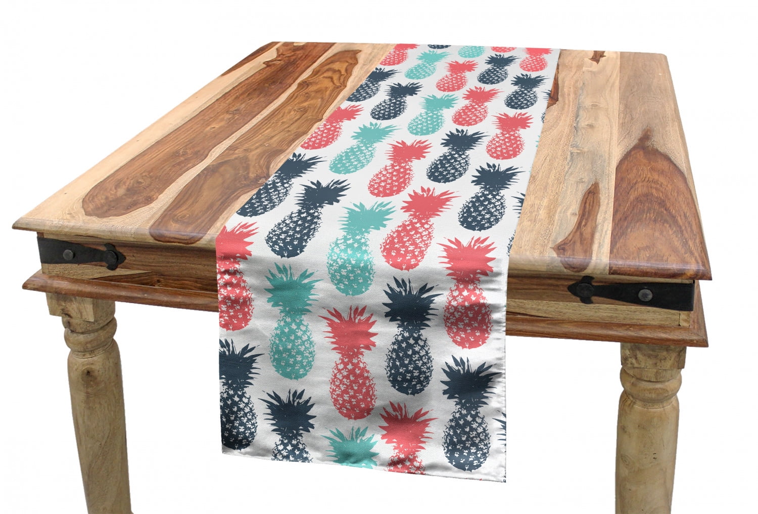 Pineapple Table Runner, Island Pineapple Tropic Fruit Pattern Stamped