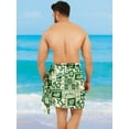 thumbnail image 2 of HAPPY BAY Men's Cover Up Standard Summer Long Pareo Casual Beachwear for Men Holidays Beach Wrap Lava Lava Vacation Swimwear One Size Tropical, Green Vacation, 2 of 5