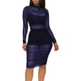 thumbnail image 1 of GFDYREE Robe en Maille pour Femmes Manches Longues Justaucorps 3 Pcs avec Cami Shorts, 1 of 3