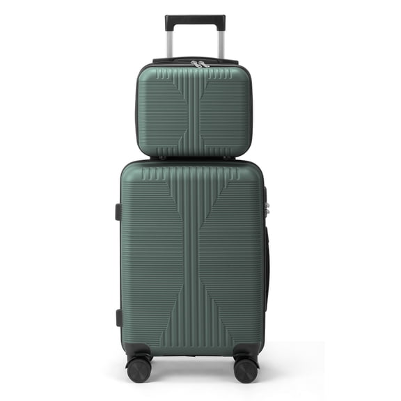 Ktaxon Luggage Set 2 Piece Carry-on, PP Hard Shell Suitcase 14" 20" Luggage Sets Spinner Wheels, Green