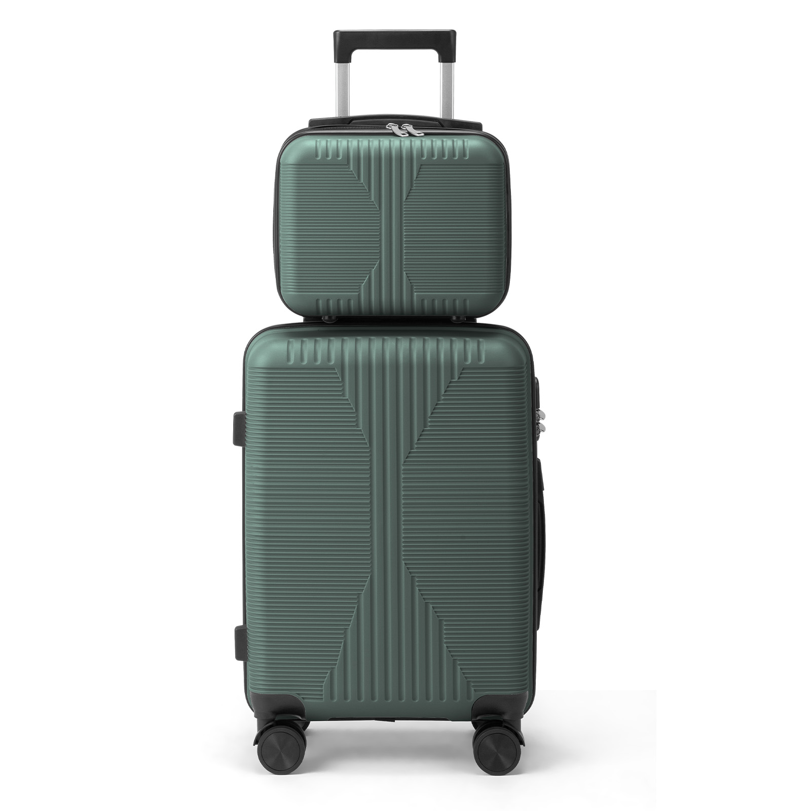 Ktaxon Luggage Set 2 Piece Carry-on, PP Hard Shell Suitcase 14" 20" Luggage Sets Spinner Wheels, Green